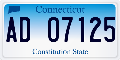 CT license plate AD07125