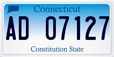 CT license plate AD07127