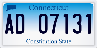 CT license plate AD07131