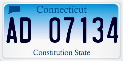 CT license plate AD07134