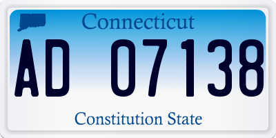 CT license plate AD07138