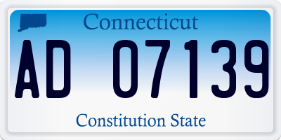 CT license plate AD07139