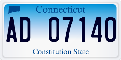CT license plate AD07140