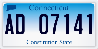 CT license plate AD07141