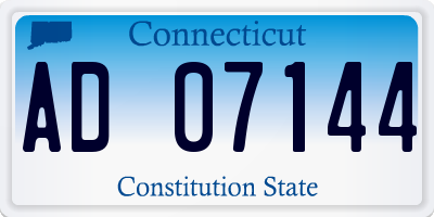 CT license plate AD07144
