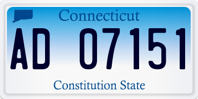 CT license plate AD07151