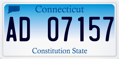 CT license plate AD07157