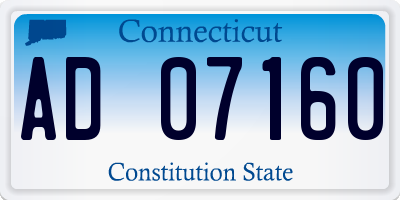 CT license plate AD07160