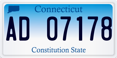 CT license plate AD07178