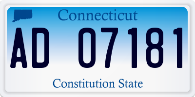 CT license plate AD07181