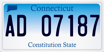 CT license plate AD07187