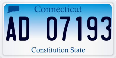 CT license plate AD07193