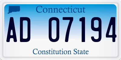 CT license plate AD07194