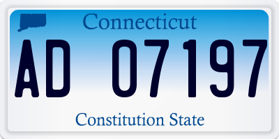 CT license plate AD07197