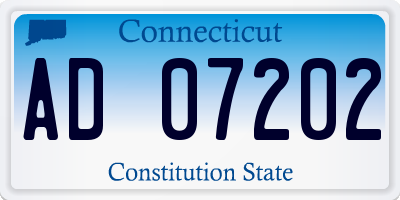 CT license plate AD07202