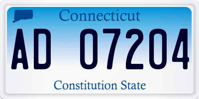 CT license plate AD07204