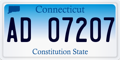 CT license plate AD07207