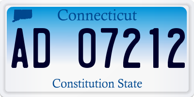 CT license plate AD07212
