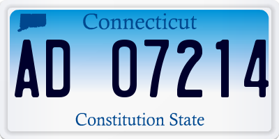 CT license plate AD07214