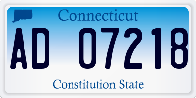 CT license plate AD07218