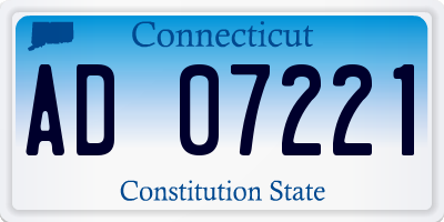 CT license plate AD07221