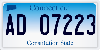 CT license plate AD07223