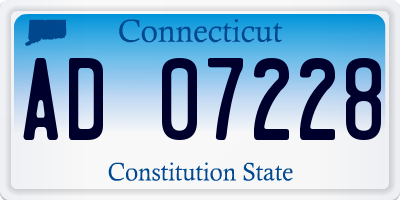 CT license plate AD07228