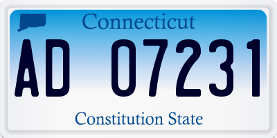 CT license plate AD07231