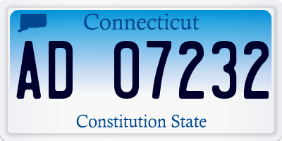 CT license plate AD07232