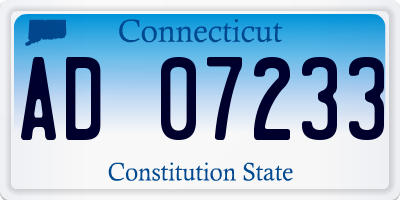 CT license plate AD07233