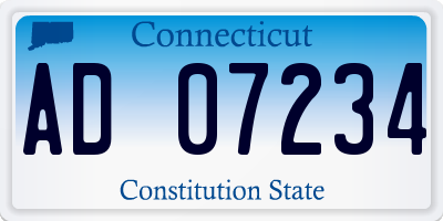 CT license plate AD07234