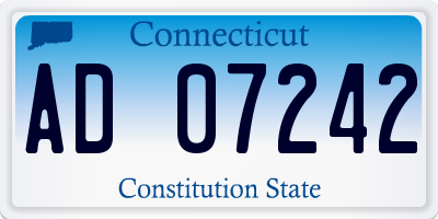 CT license plate AD07242
