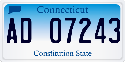 CT license plate AD07243