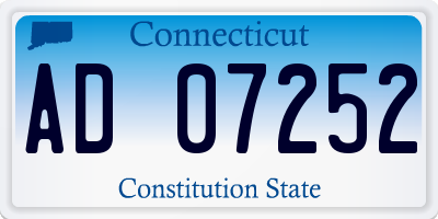CT license plate AD07252