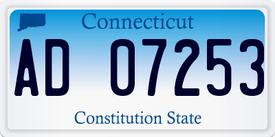 CT license plate AD07253
