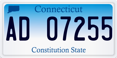 CT license plate AD07255