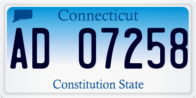 CT license plate AD07258