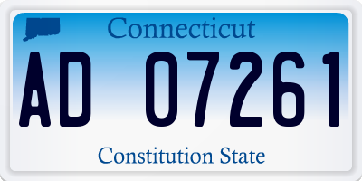 CT license plate AD07261