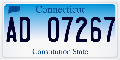CT license plate AD07267