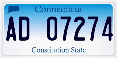 CT license plate AD07274