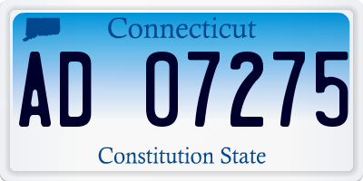 CT license plate AD07275