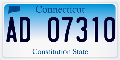 CT license plate AD07310