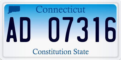 CT license plate AD07316