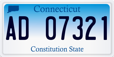 CT license plate AD07321