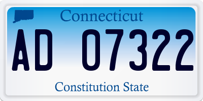 CT license plate AD07322