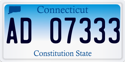 CT license plate AD07333
