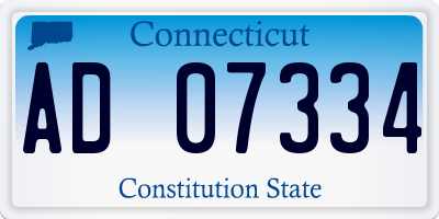 CT license plate AD07334