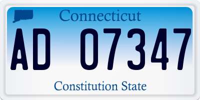CT license plate AD07347