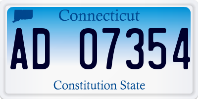 CT license plate AD07354