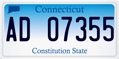 CT license plate AD07355